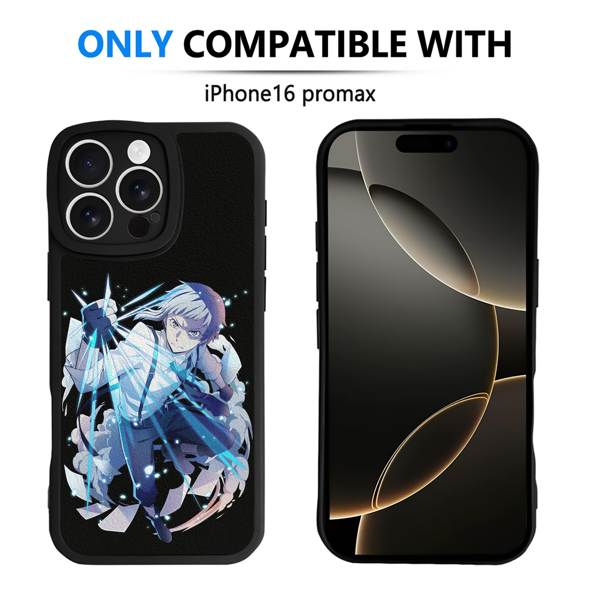 （画像用） 文豪ストレイドッグス Bungo Stray Dogs 【iPhone 16シリーズ対応】シリコンスマホケース（レザー調） 材質：シリコン